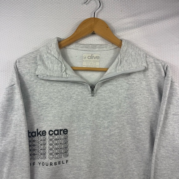 Whitney Simmons Alive 1/4 zip gray sweatshirt Size Medium - Picture 2 of 8